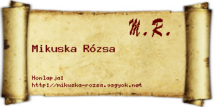 Mikuska Rózsa névjegykártya